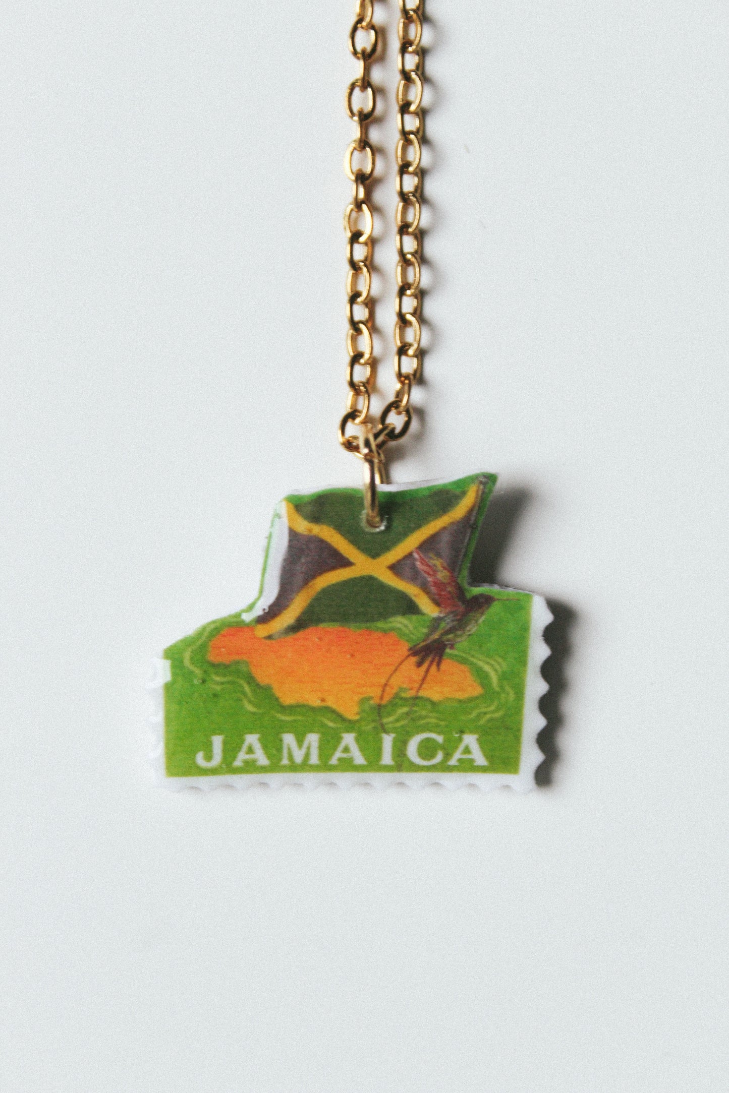 Jamaica Flag Stamp Necklace